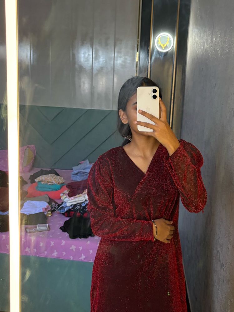 Burgundy Sparkly Dress