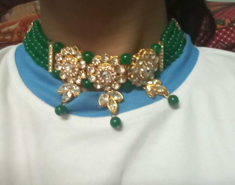 Green &amp; Gold Necklace