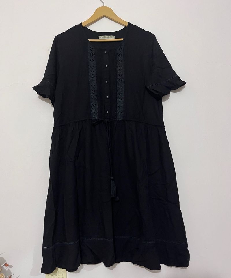 Black Boho Mini Dress