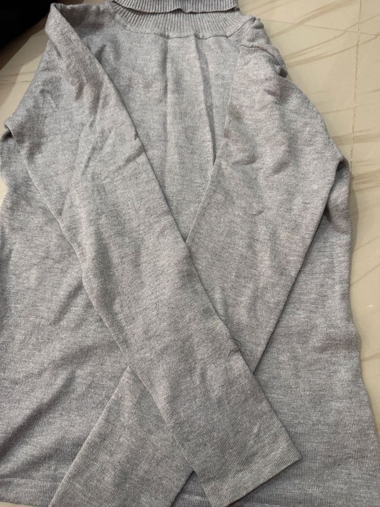 Gray Turtleneck Sweater