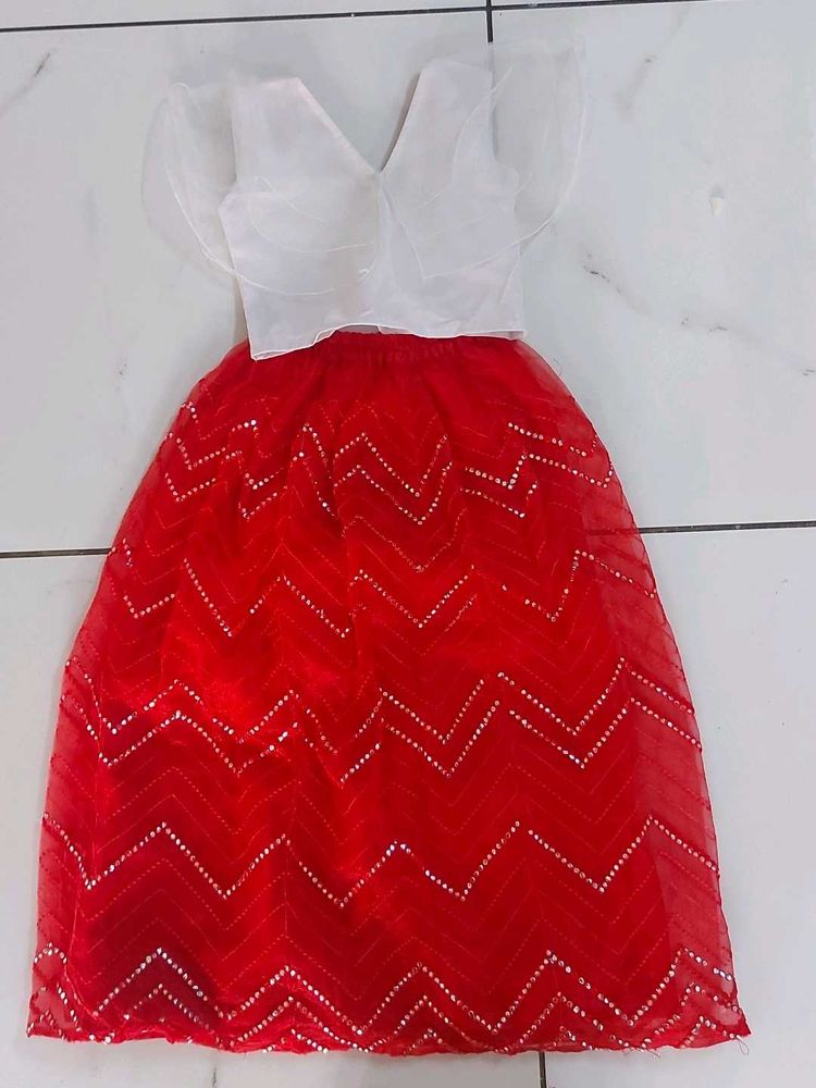 Red &amp; White Party Lehenga Choli