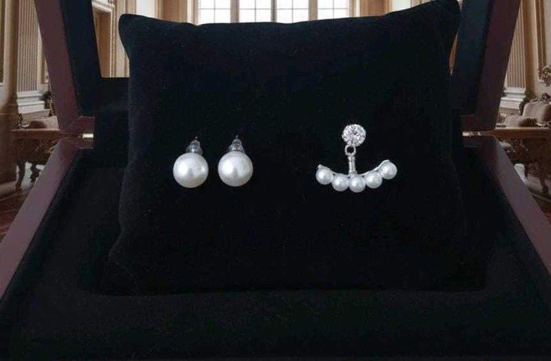 2 pears of Pearl Earring Set