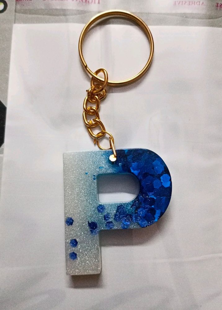 Resin P Alphabet Keychain