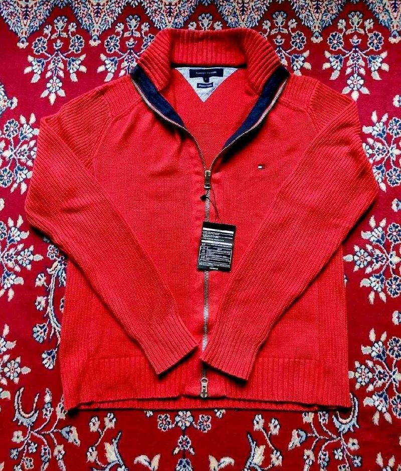 double zip Tommy Hilfiger Red Cardigan