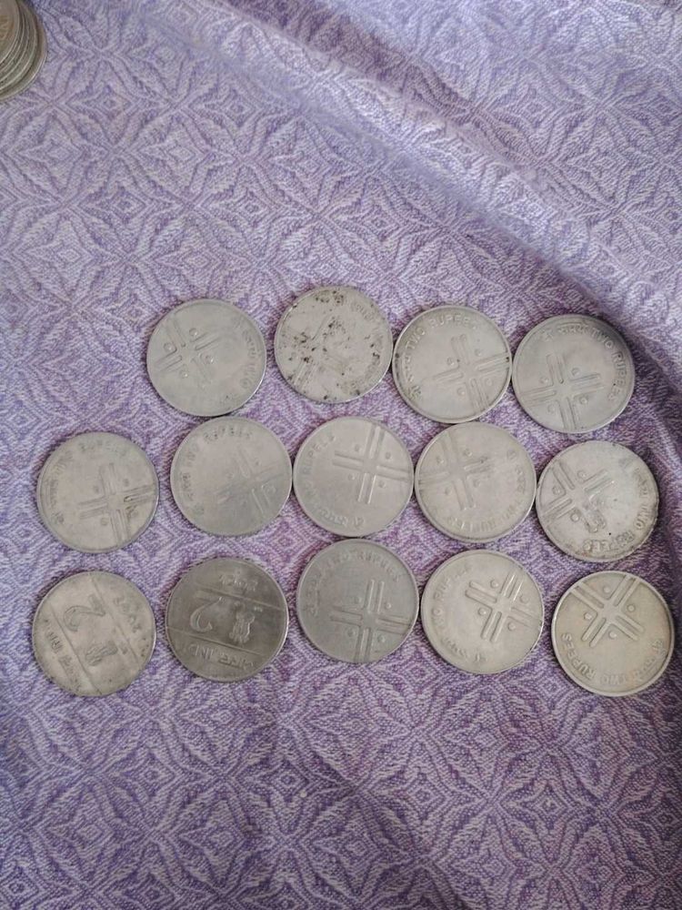 2 Rs Cross Coins