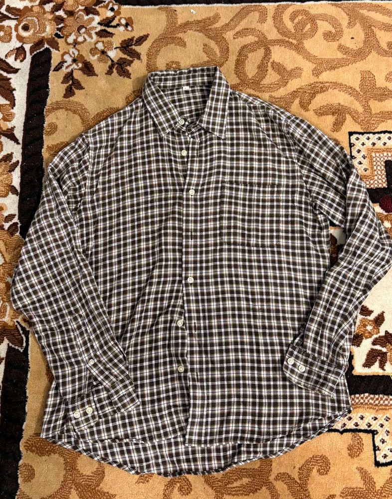 Brown Plaid Casual Shirt