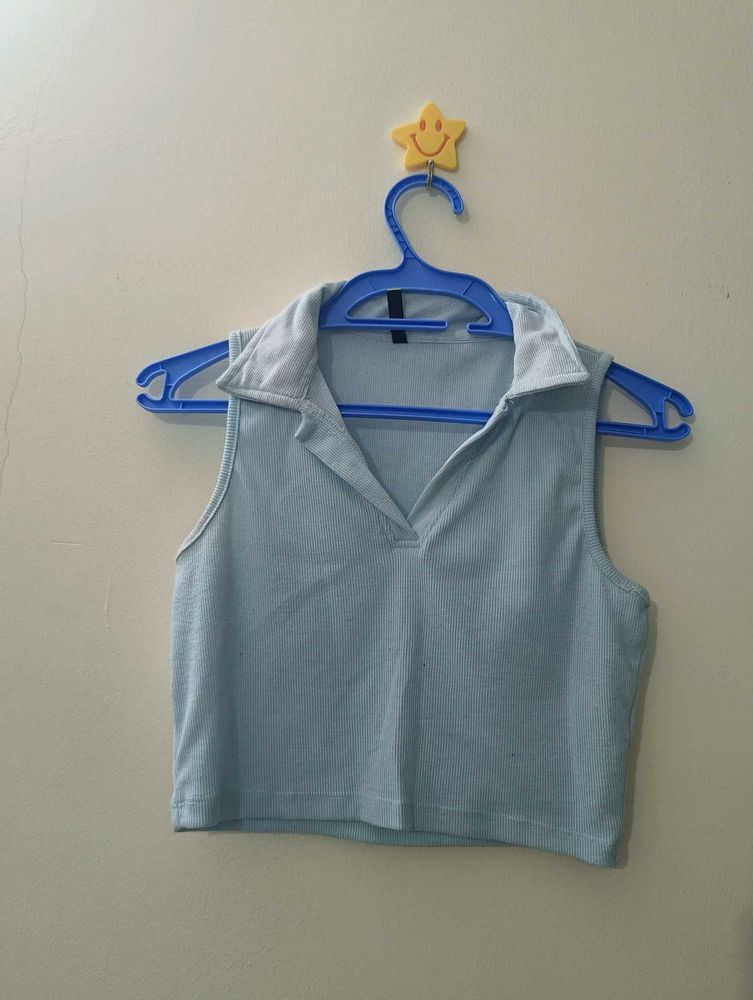 TOKYO TALKIES | Light Blue Sleeveless Top