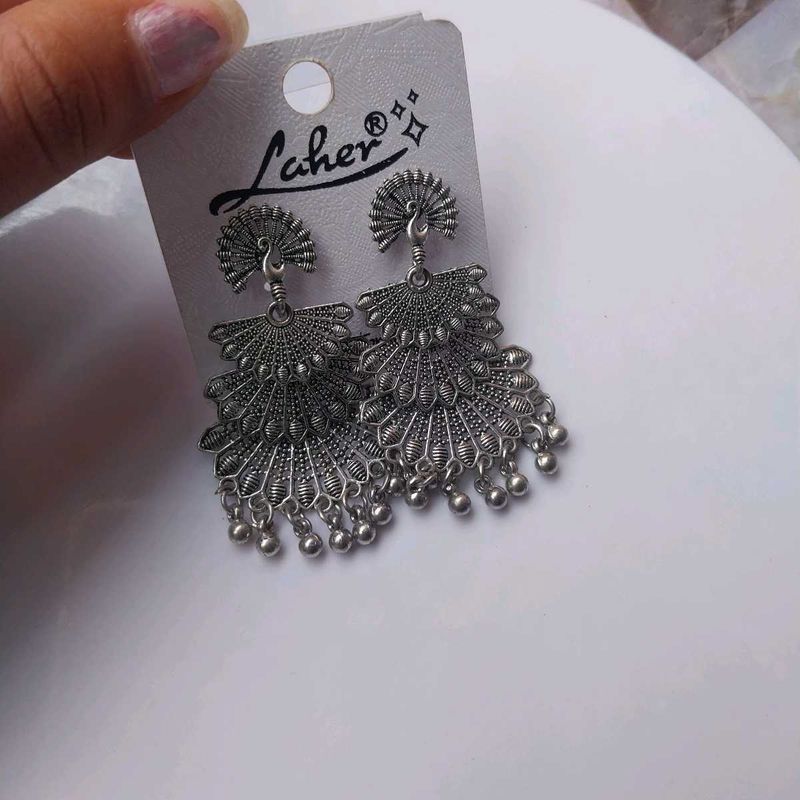 Combo Of Silver Oxidised Jhumka