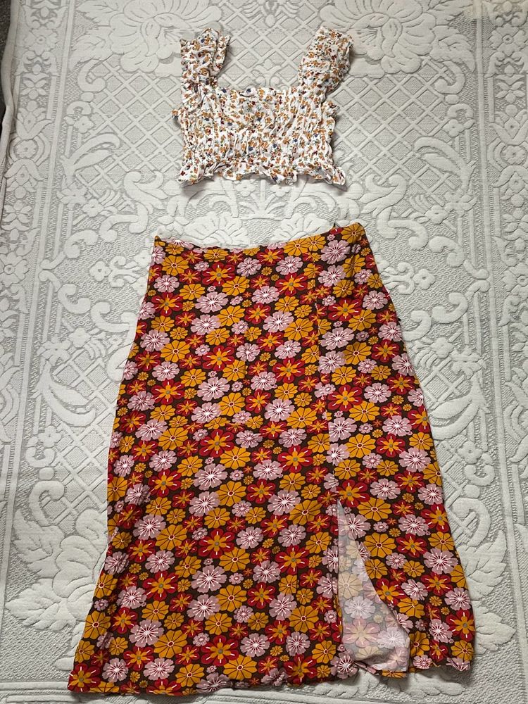 Floral Top &amp; Skirt Set