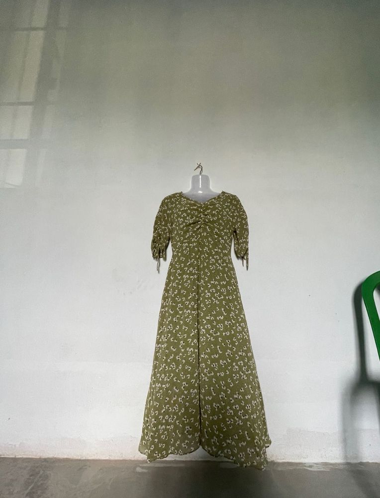 Floral Green Maxi Dress