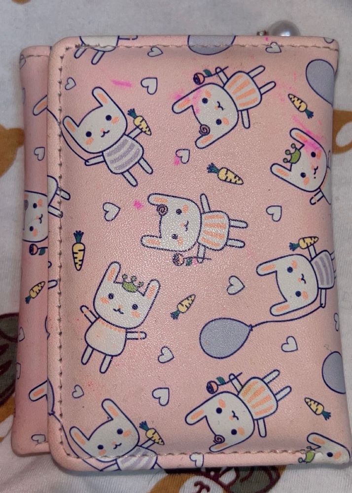 Kawaii Korean Bunny Print Trifold Wallet