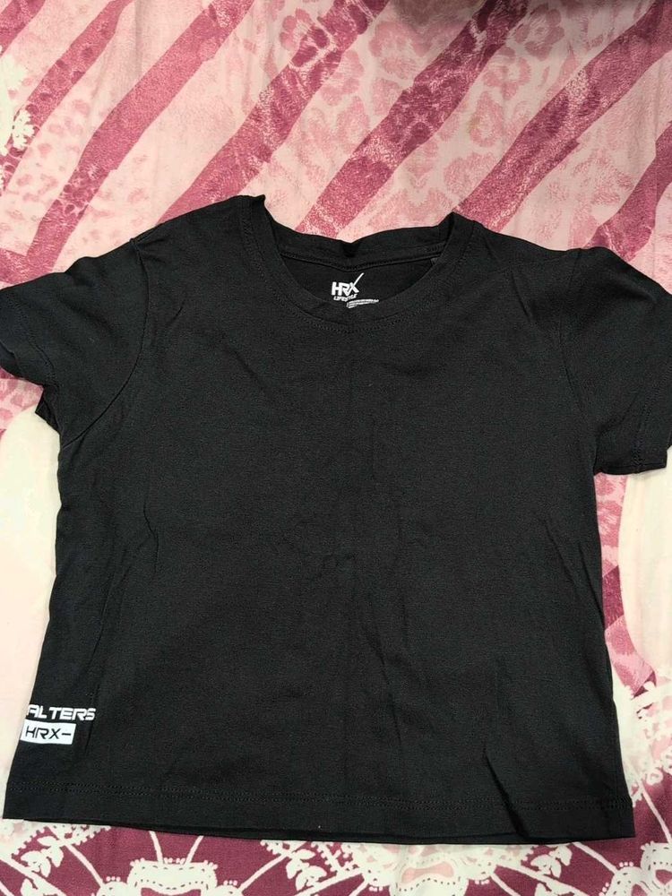 HRX Black T-Shirt gym wear