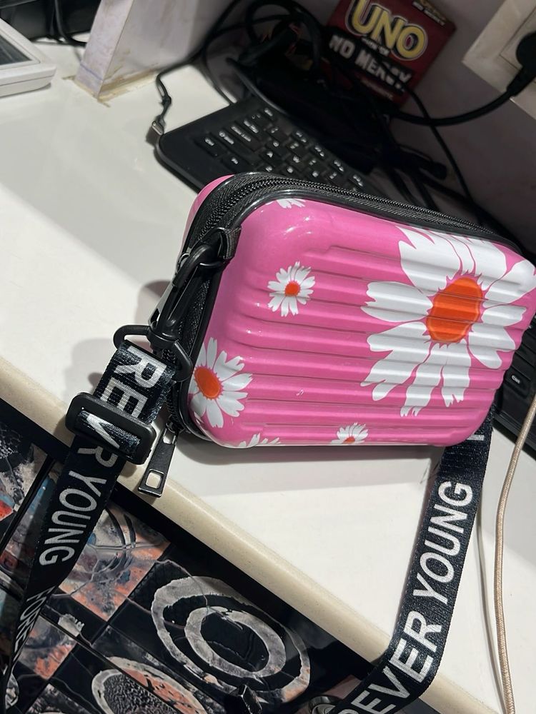 Pink Floral Crossbody Bag