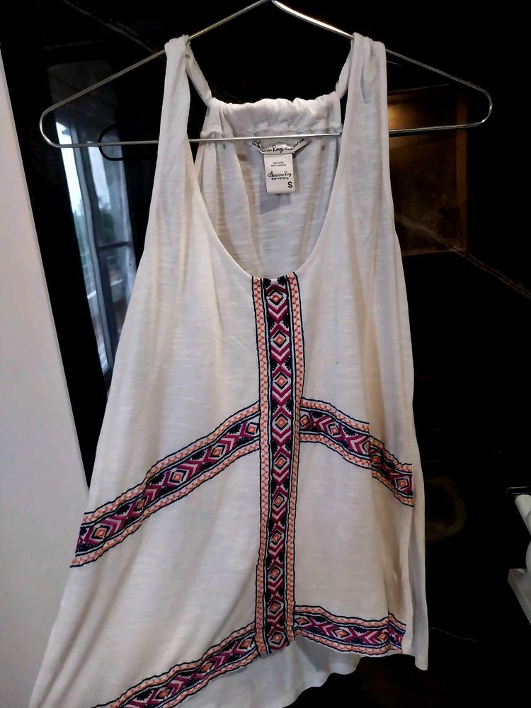 American Rag Cie Brand Embroidered Tank Top