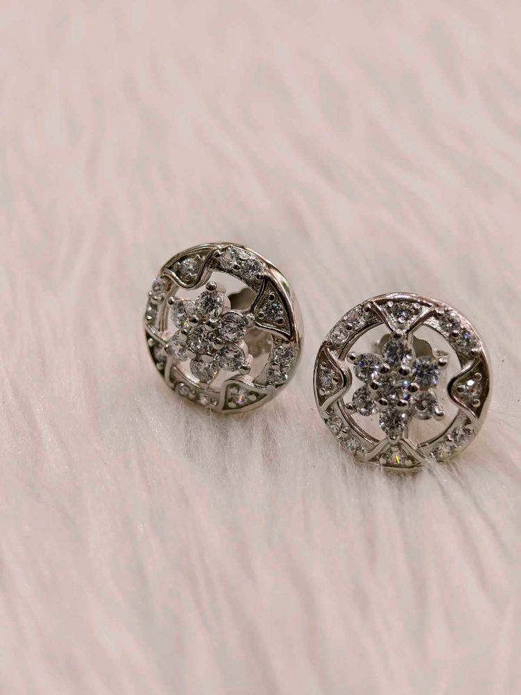 Sparkling 925 Silver Sterling Earrings