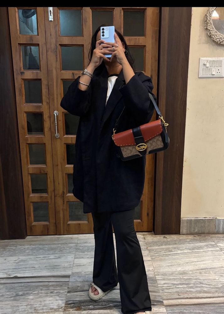 black woolen overcoat