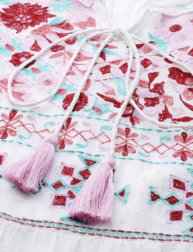 White Embroidered Dress💖