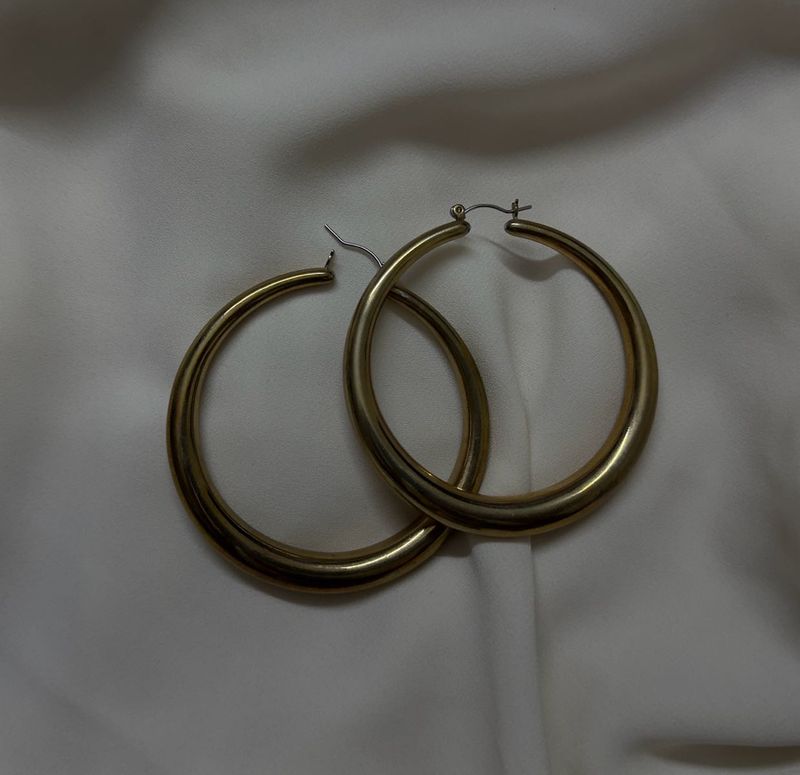 Bold Hoop Earrings (Gold Colour)