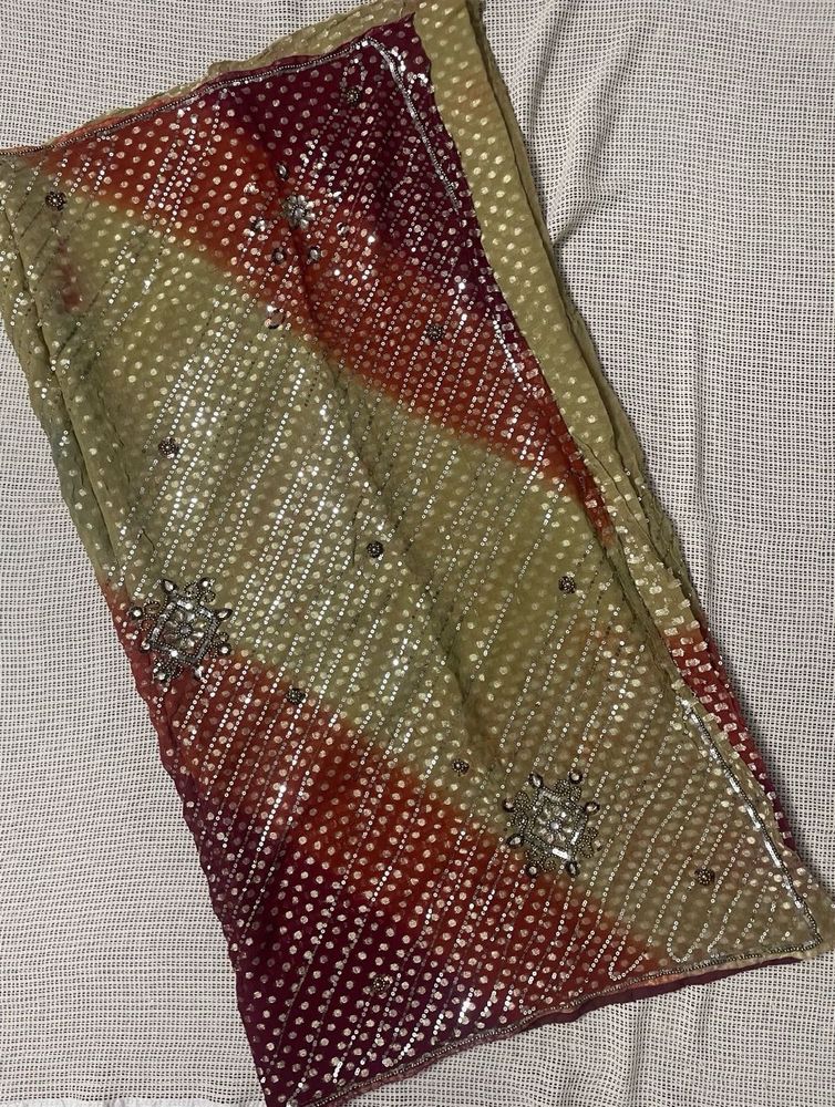 Sparkling Ombre Saree With Blouse