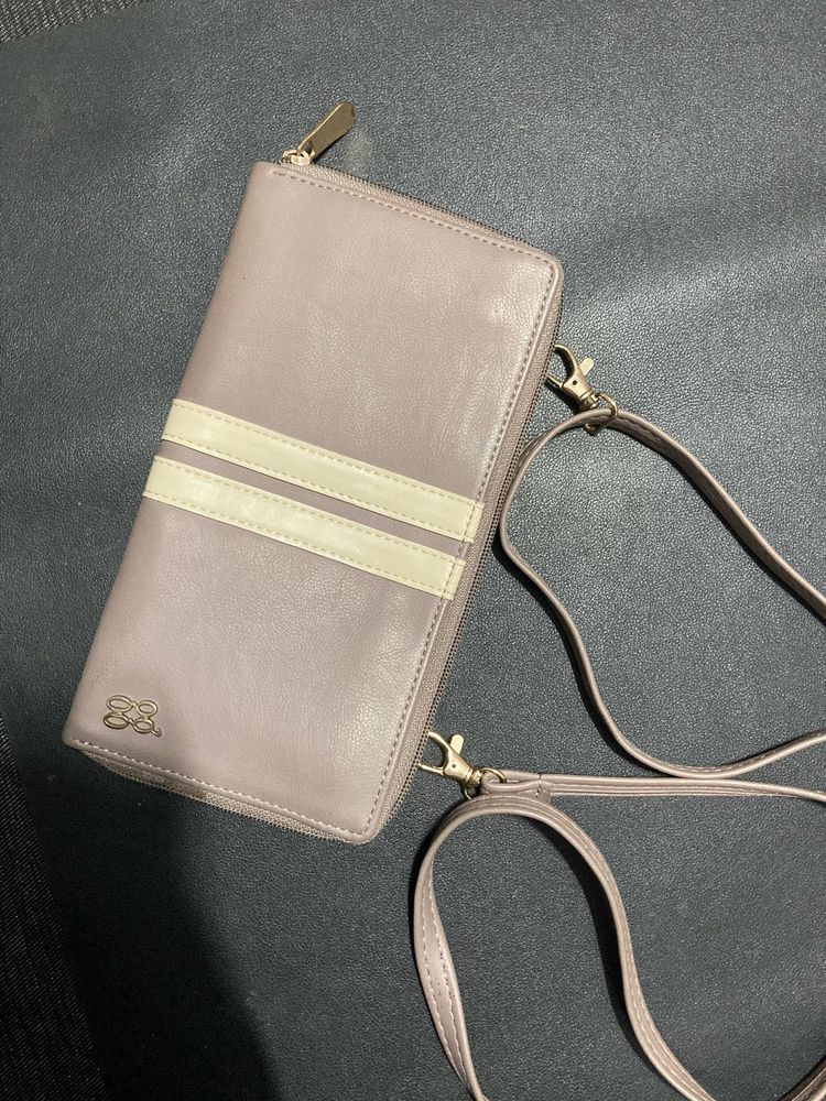 Baggit Tan Leather Wallet sling