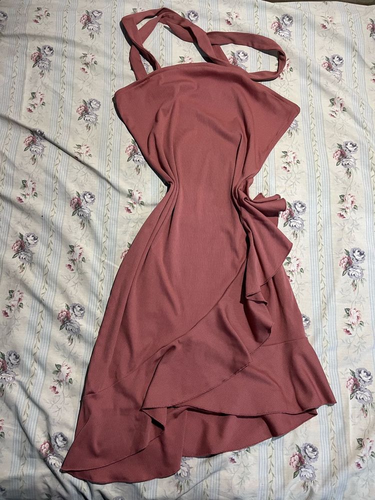 Halter Neck Ruffle Dress