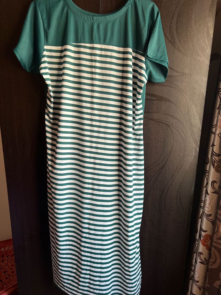 Striped Midi Long Top