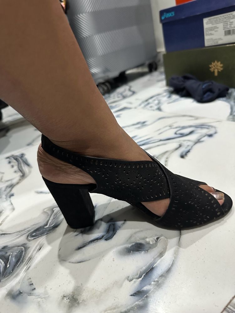 Black Suede Block Heels