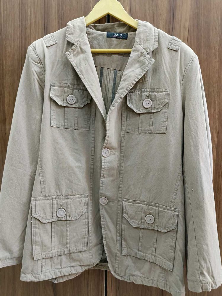 Tan Casual Blazer Jacket