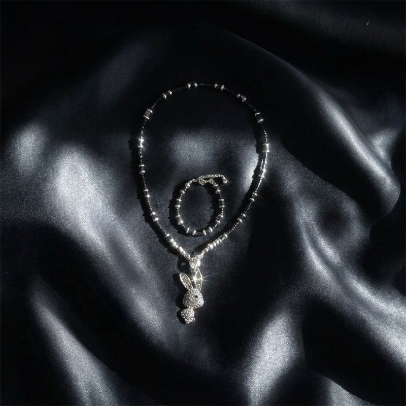 Playboy Bunny Necklace &amp; Bracelet Set