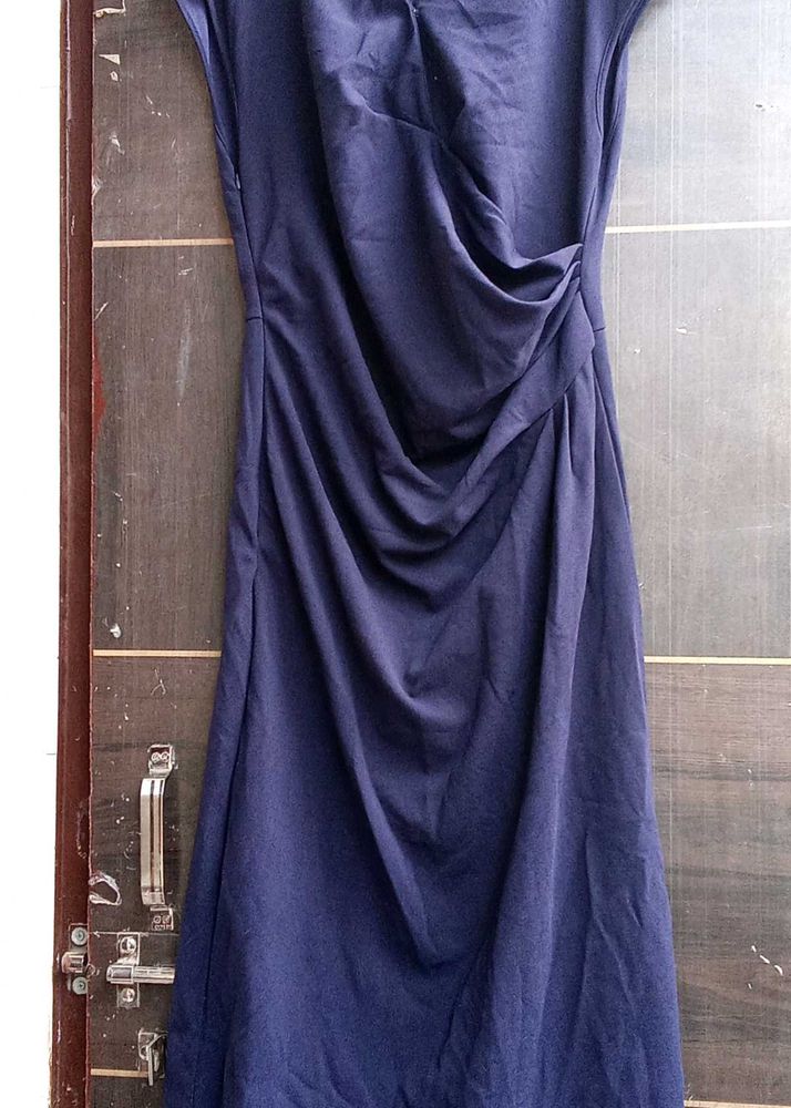 Elegant Navy Blue Midi Dress