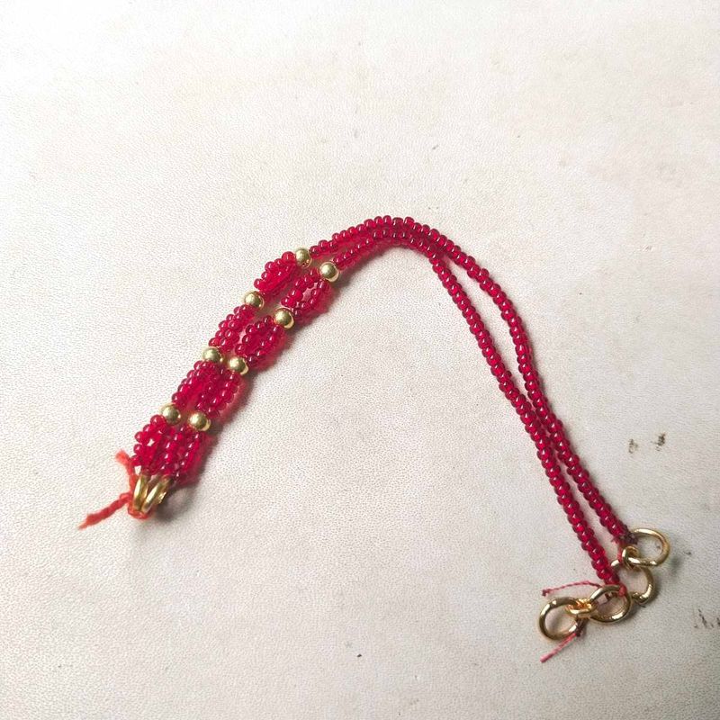 22k Pure 4+4=8 Gold Moti Handmade Kaan Chain 1pair
