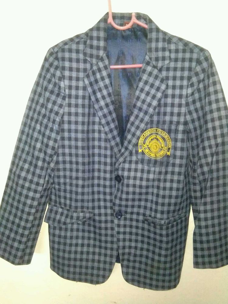 New Navy Blue Check Blazer