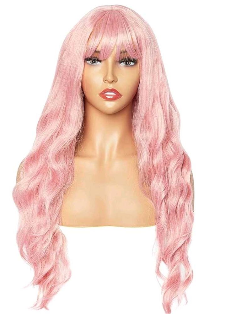 Moira synthetic Baby Pink hair wig for cosplay