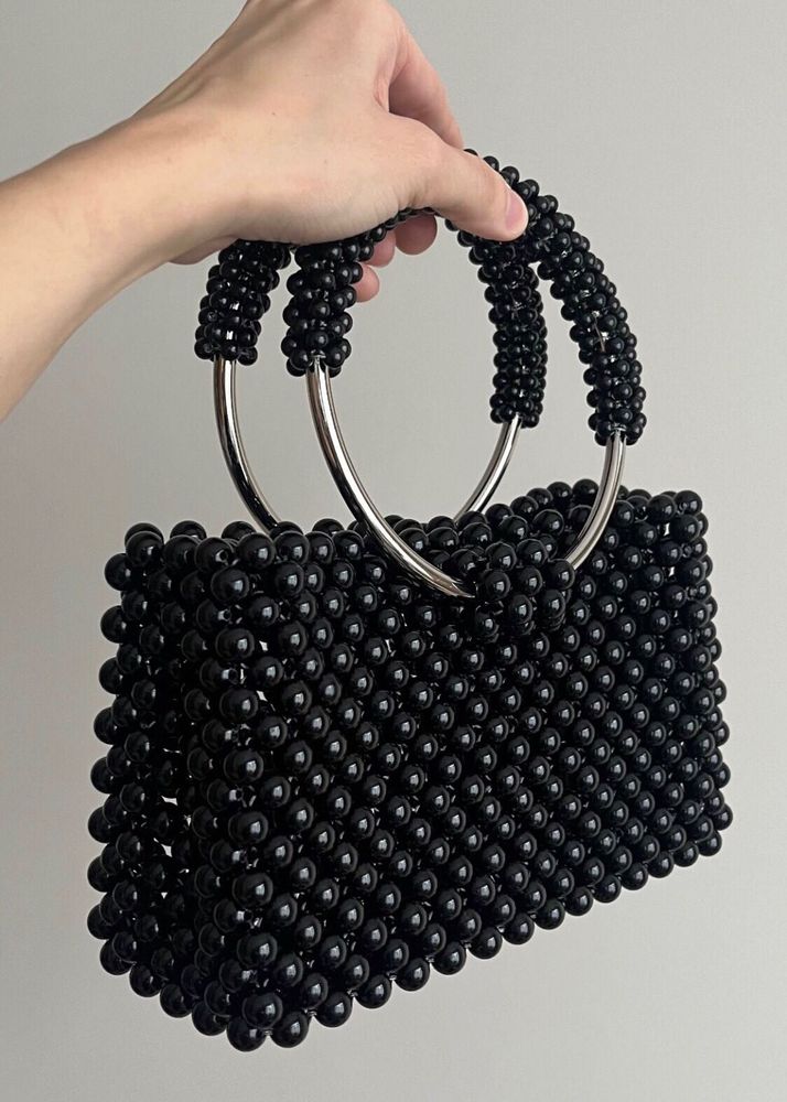Black Beaded Bag