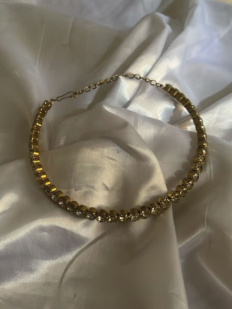 Gold Rhinestone Choker