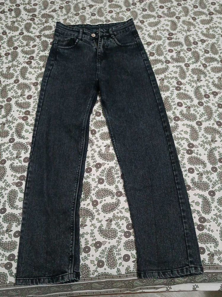Acid Wash Straight Leg Jeans