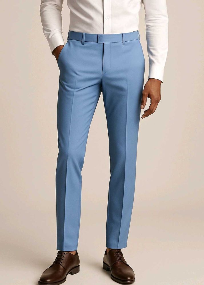 Stylish Blue Slim Fit Trousers
