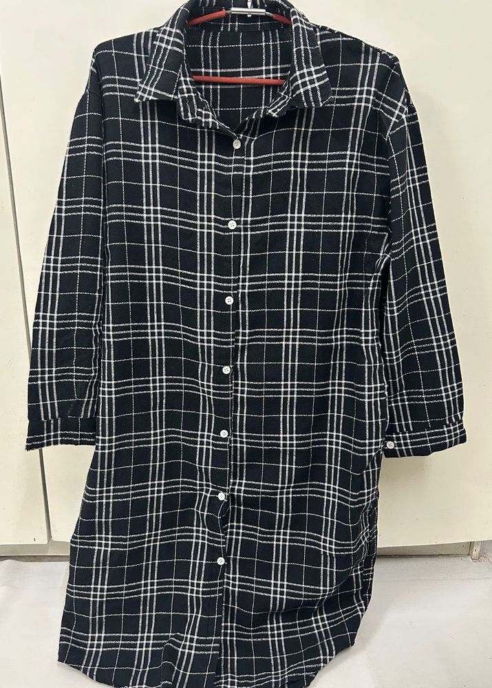 long black button up shirt