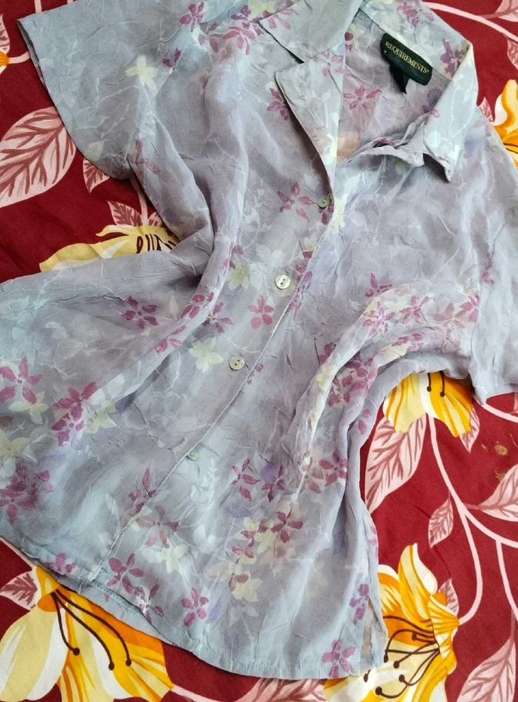 Lavender 3/4 Sleeves Shirt