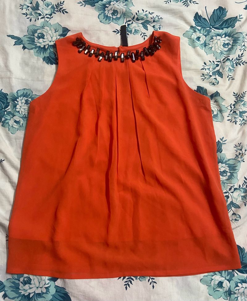 Orange Fancy Modern Tops