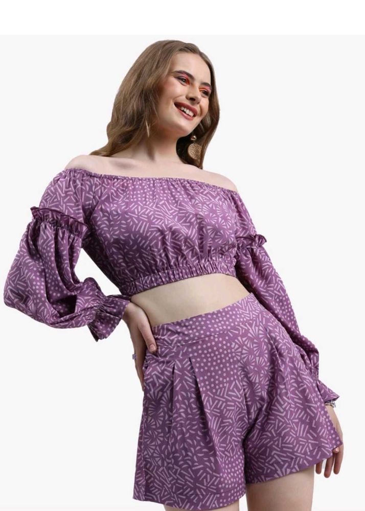 With Tag Purple Co-ord Set