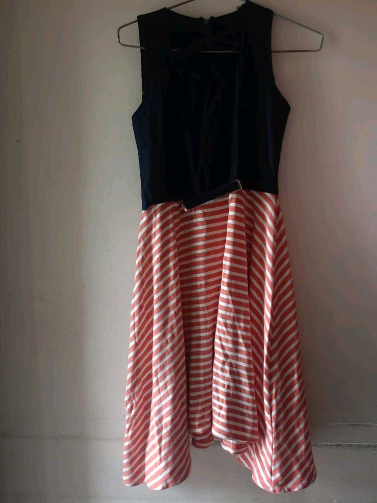 Striped Fit &amp; Flare Dress