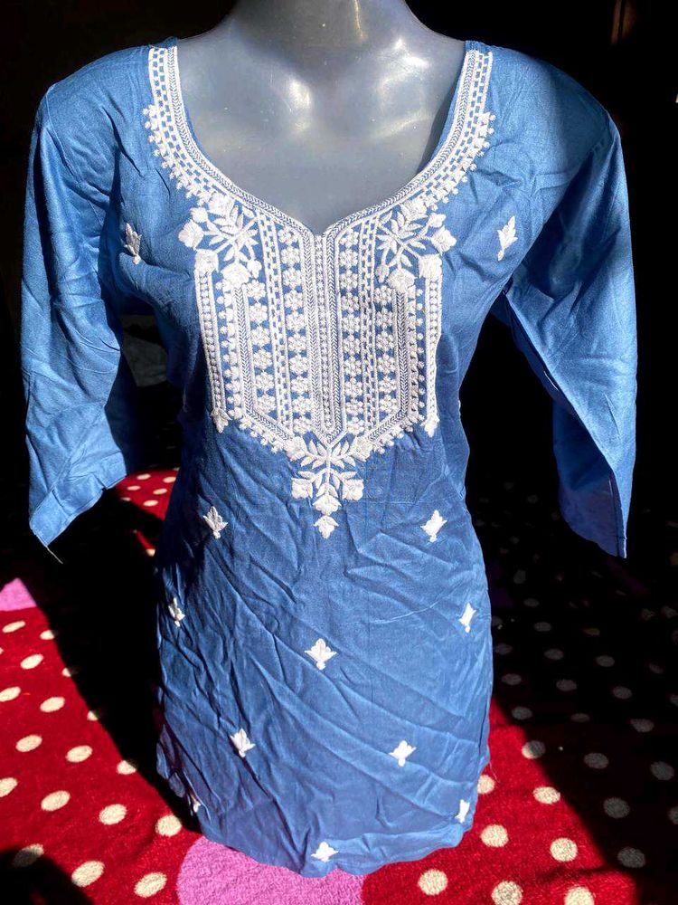 Blue Embroidered Kurta