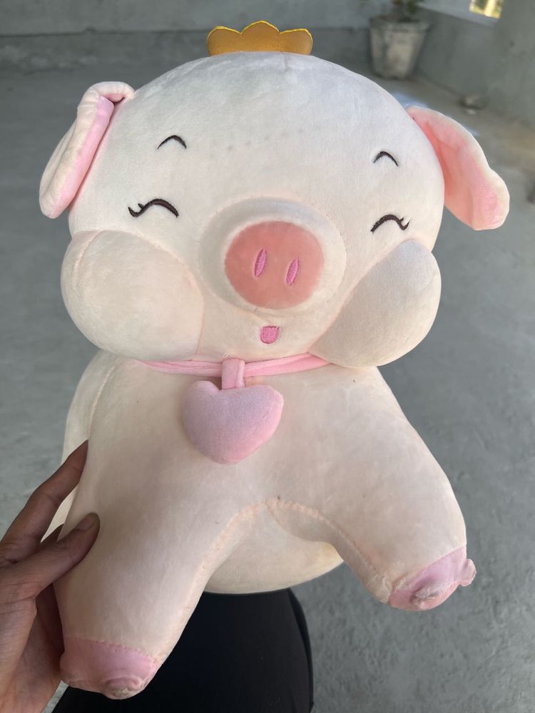 Adorable Pig Plushie with Crown