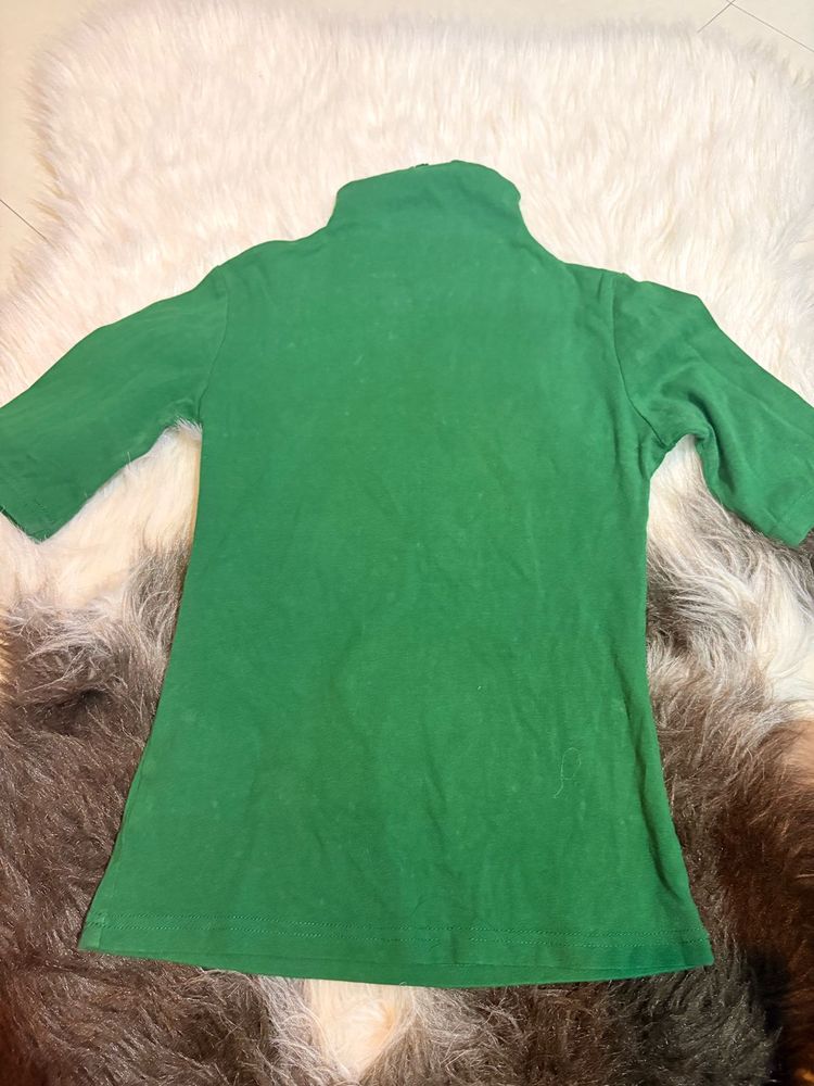 Green High Neck Top