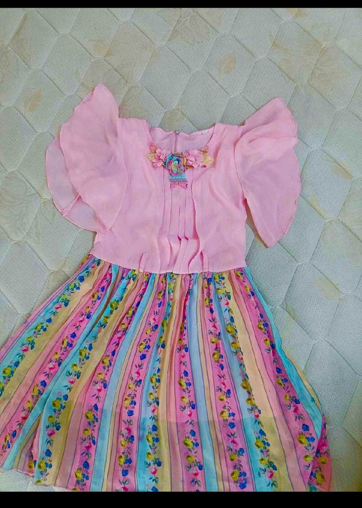 Pink Frock Cute Girls Dress