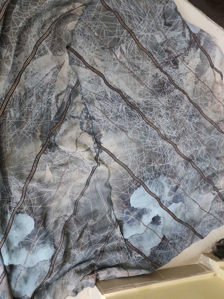 Grey colour georgette saree with blouse