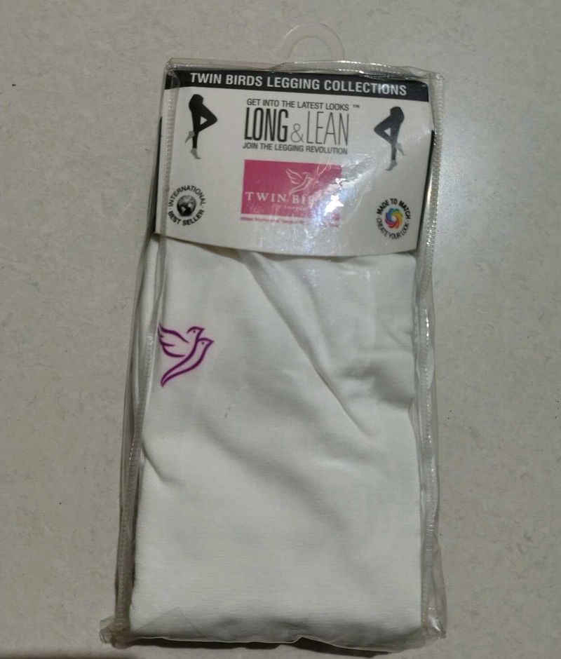 White Legging Full Length, Size:M