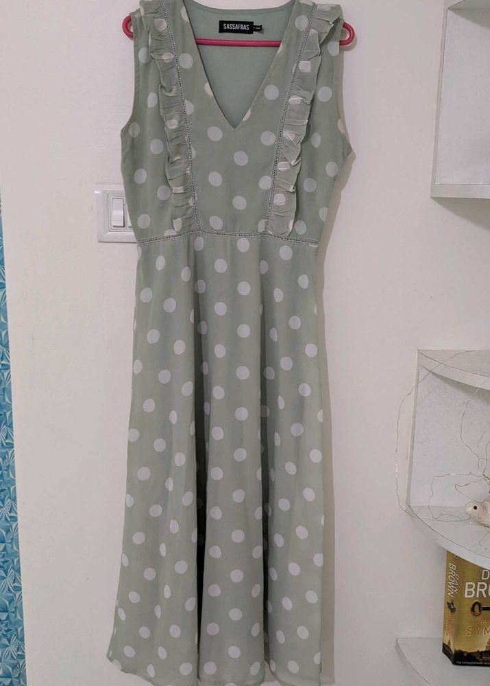 Sassafras Polka Dot Green Dress