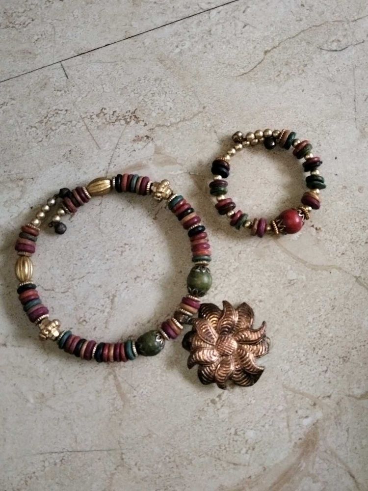 Beaded Bracelet and necklace Set